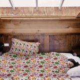 Set de ropa de cama con mantas terapéuticas y verduras