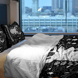 Set de ropa de cama con manta terapéutica negro Merry Christmas