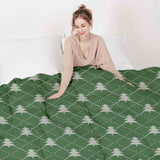 Therapy blanket bedding set, green with fir trees.
