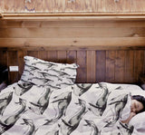 Set di biancheria da letto con coperta terapeutica Balena Blu nera