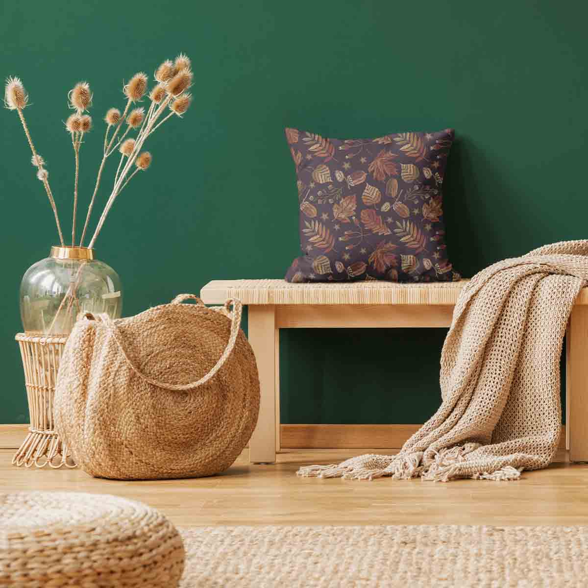 Cuscino per la salute foglie autunnali marroni