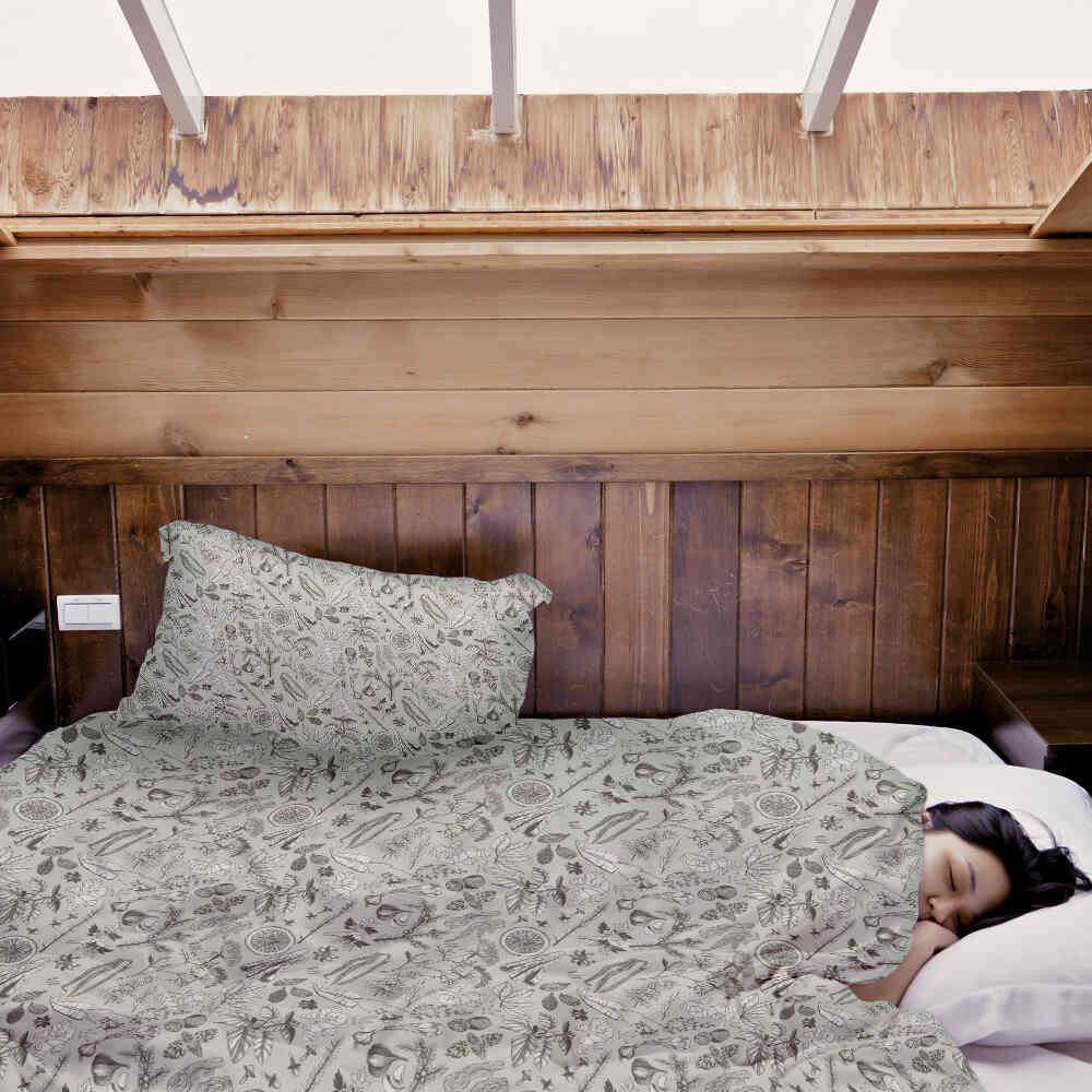 Set di biancheria da letto con coperta terapeutica grigio spezia