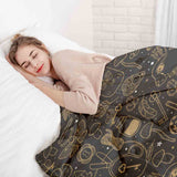 Set di biancheria da letto con coperta terapeutica nero magico
