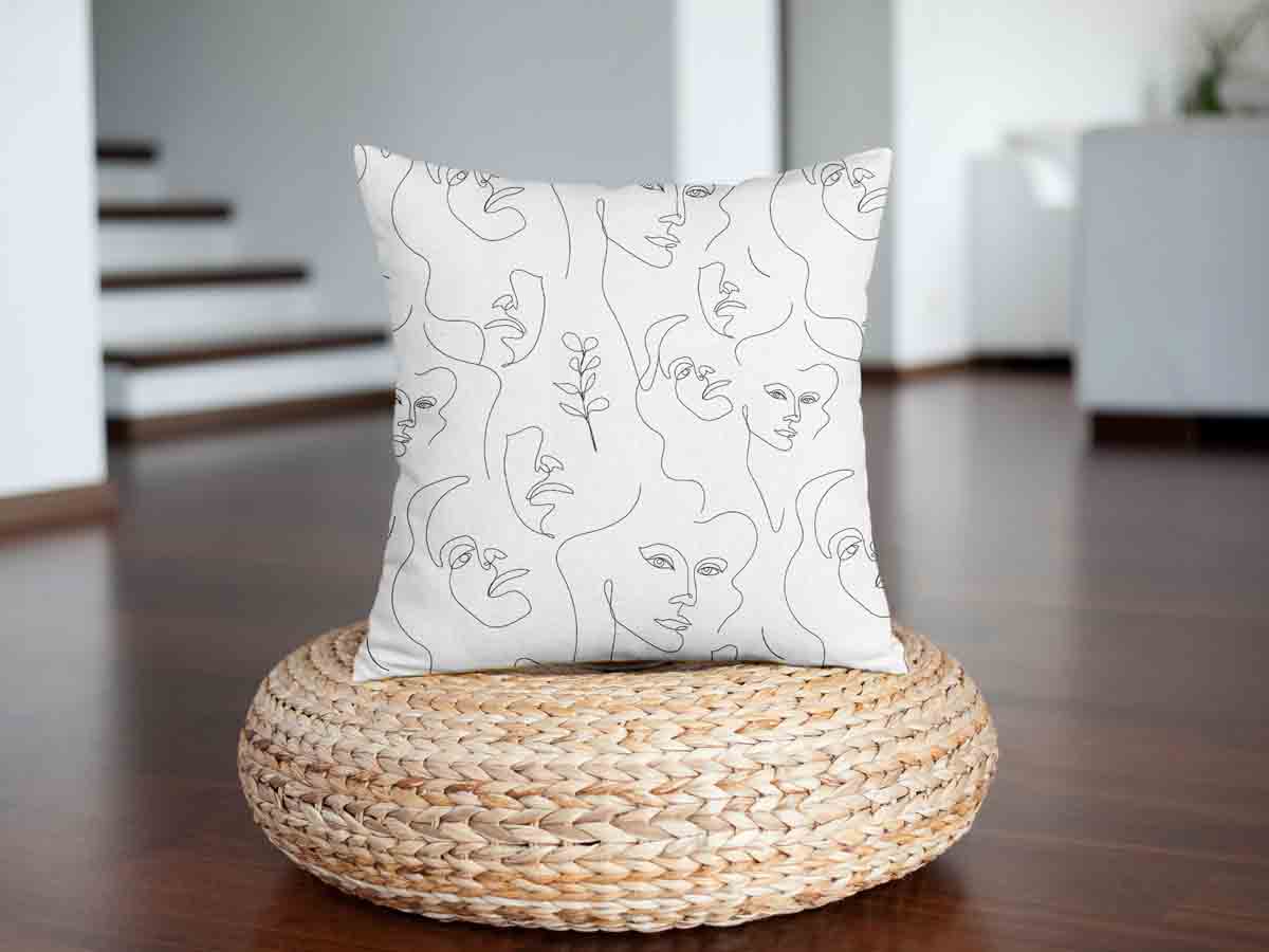 Almohada de salud rostro de mujer boho