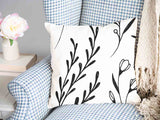 Health pillow white with black branches