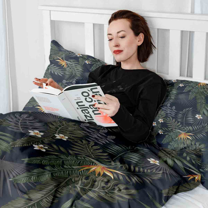 Set de ropa de cama con manta terapéutica Selva tropical