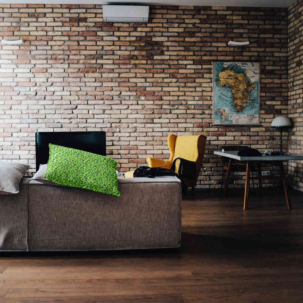 Almohada de salud verde claro con signo de interrogación