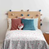 Juego de ropa de cama con manta terapéutica rosa con corazones y flores