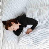 Therapy blankets bedding set, white thick stripes