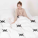 Set de ropa de cama con manta terapéutica y nudo negro