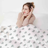 Therapy blanket bedding set, white with little trees.