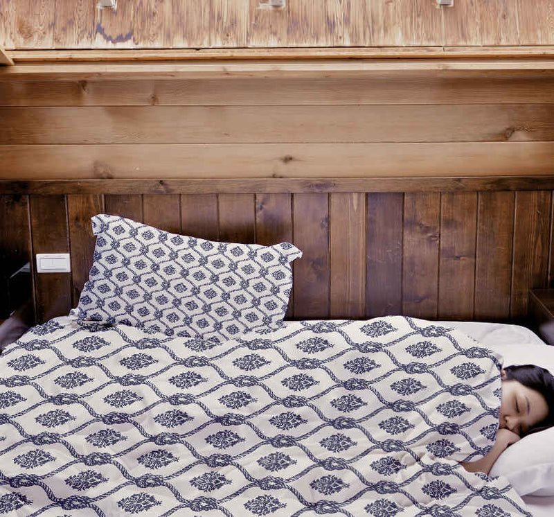 Therapy blankets and bedding set, blue sailor pattern.