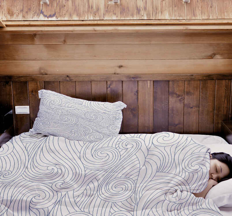 Coperte terapeutiche con rivestimento in cotone onde blu