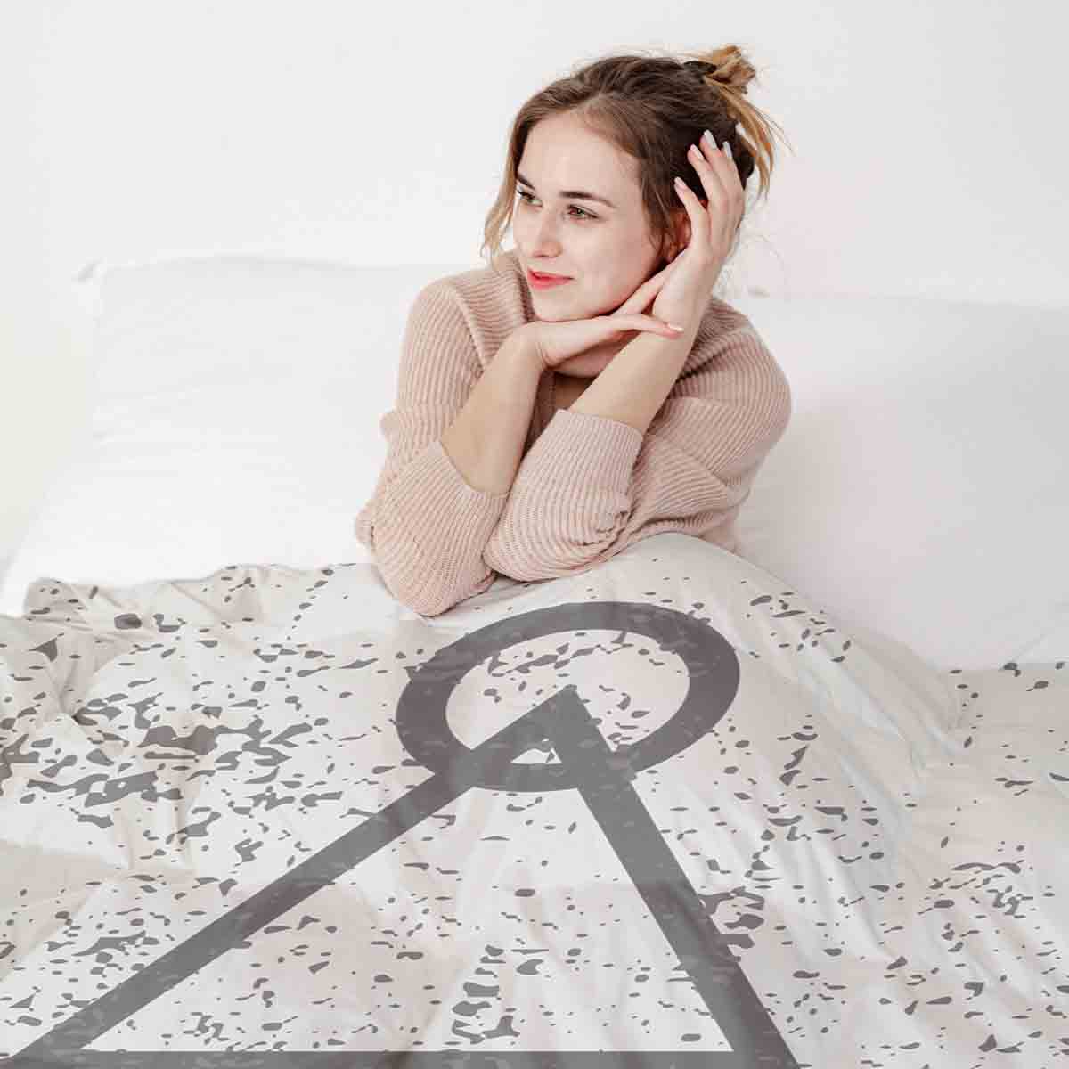 Therapy blankets bedding set white dalgona shapes