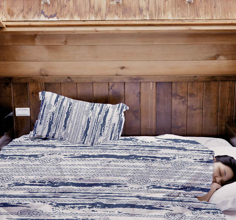 Set di biancheria da letto con coperta terapeutica motivo a righe