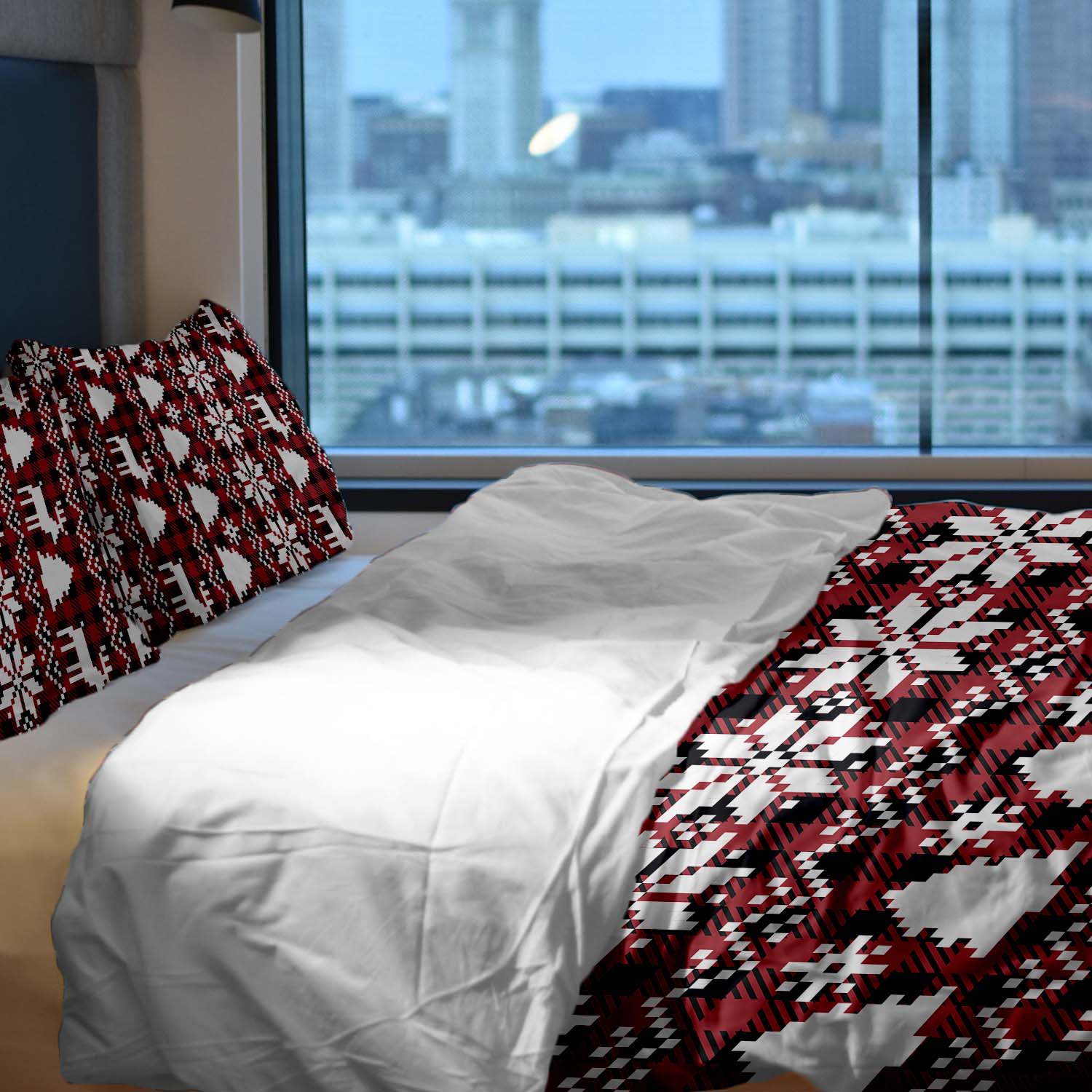 Therapiedekens beddengoedset ruit met kerstmotieven