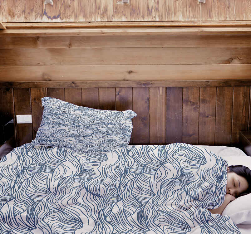 Therapy blankets bedding set waves in blue