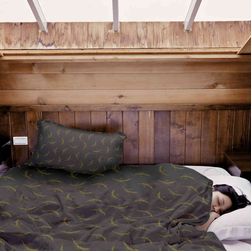 Therapy blankets bedding set gray with wheat