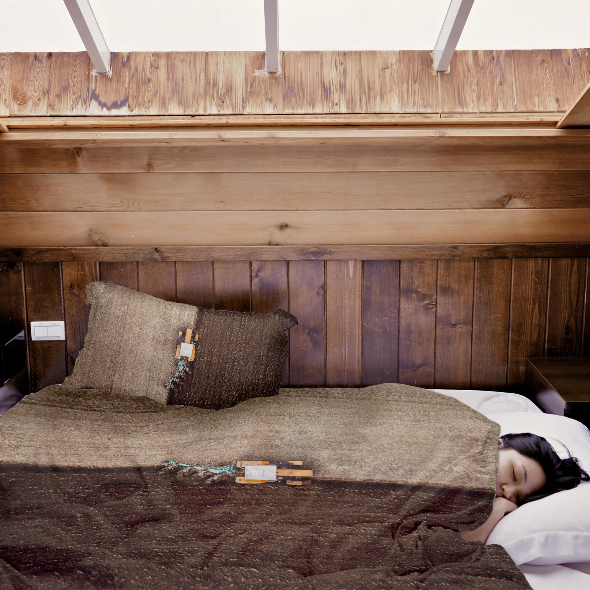 Therapy blankets bedding set brown farmland