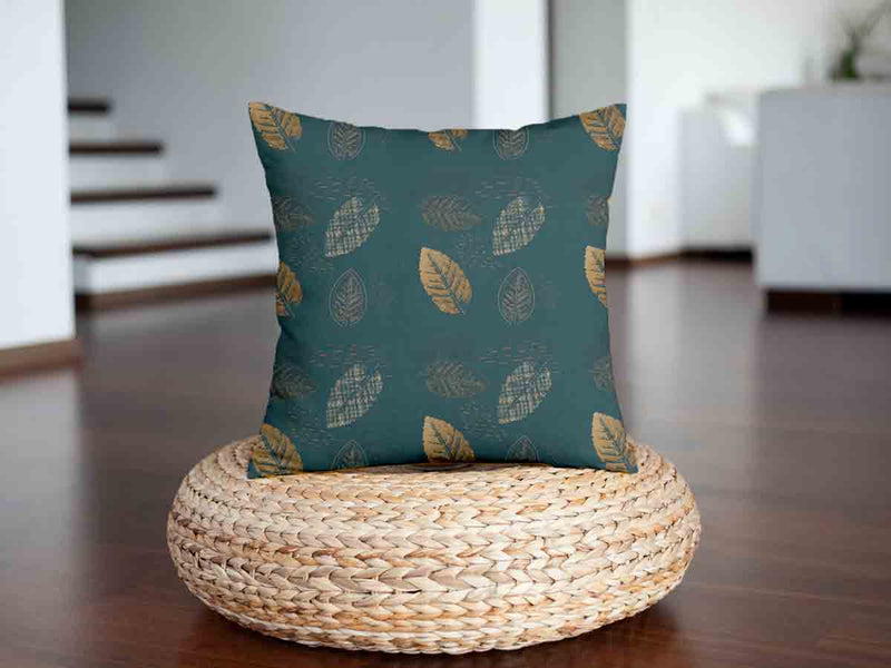 Health pillow green with golden leaf