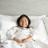 Set de ropa de cama con manta terapéutica puntos coloridos