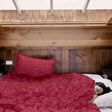 Set di biancheria da letto con coperta terapeutica rossa con motivo a cuore rosa