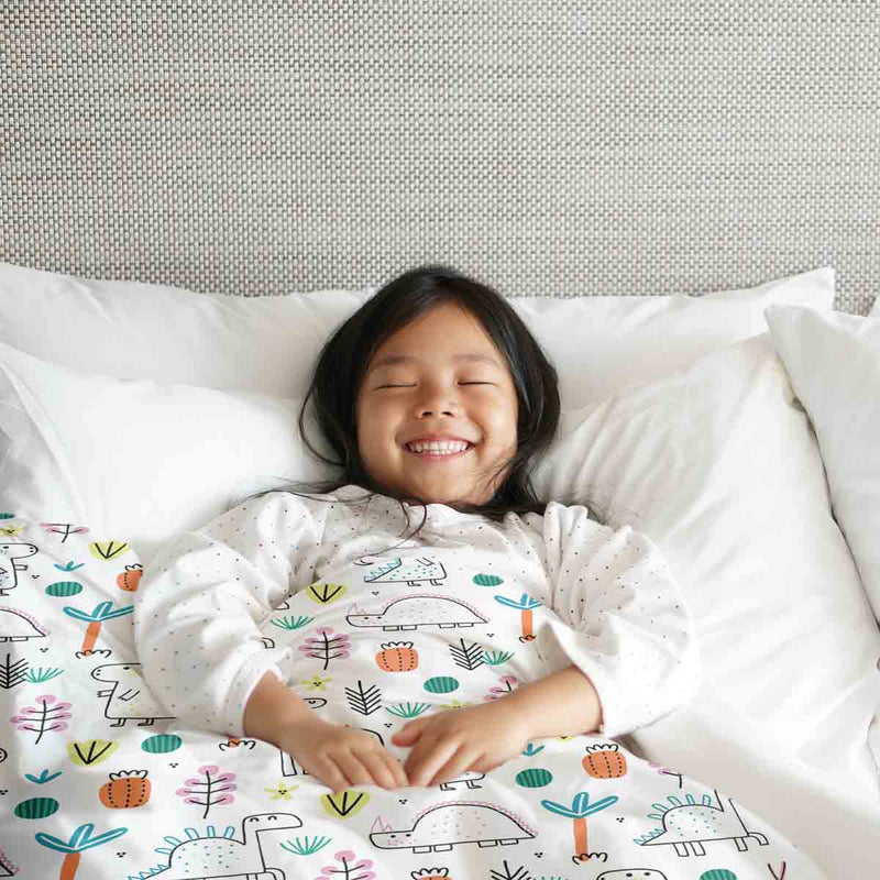 Set di biancheria da letto con coperte terapeutiche e dinosauri colorati