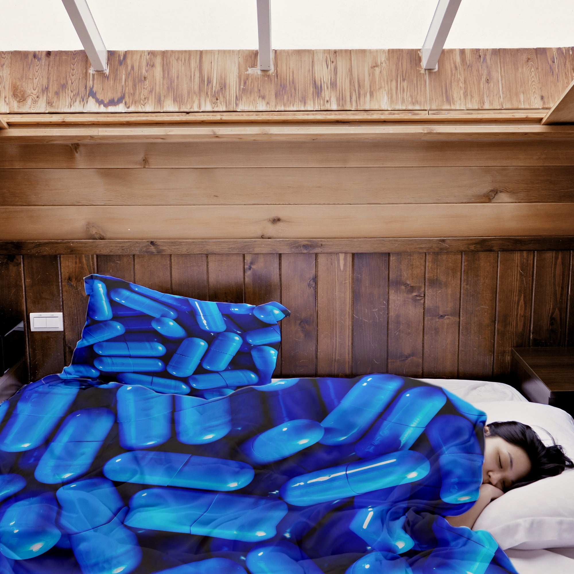 Original therapy blanket - cotton cover blue tablets