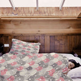 Therapy blanket and bedding set, colorful abstract flowers.