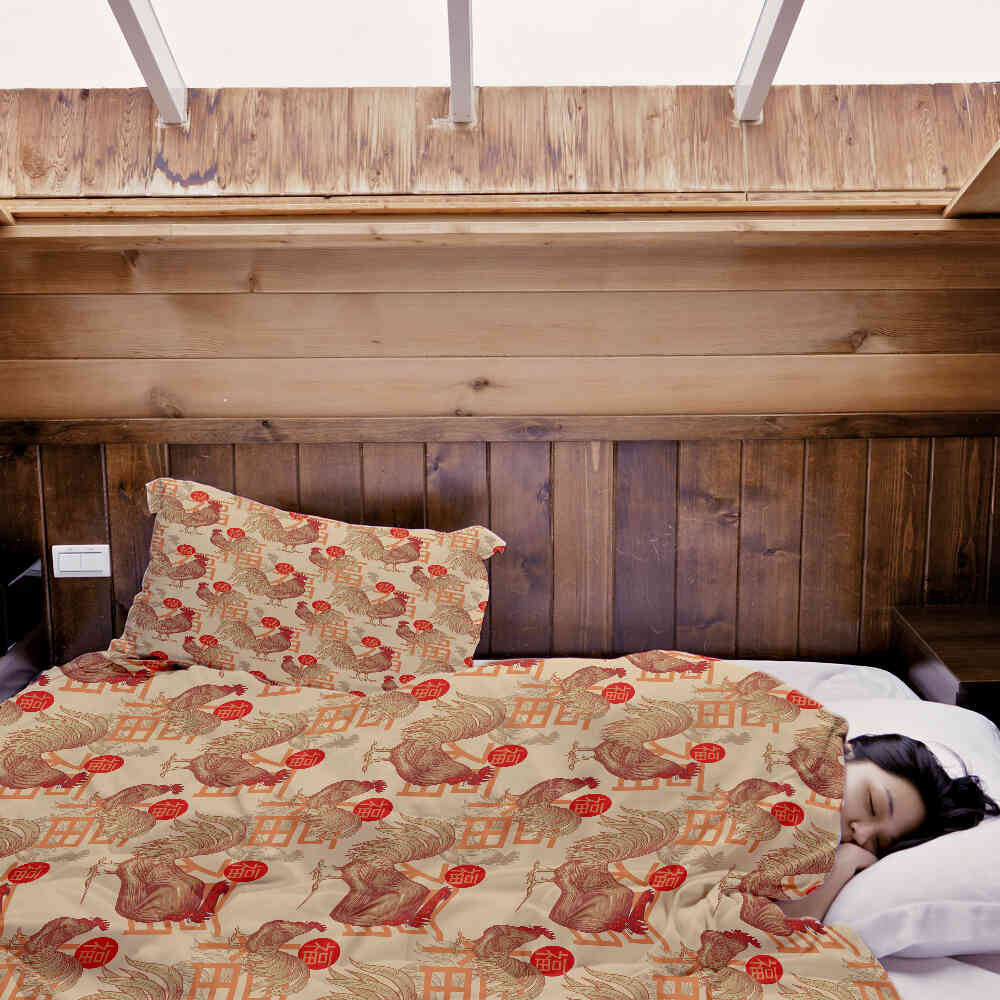 Therapy blankets bedding set Chinese rooster