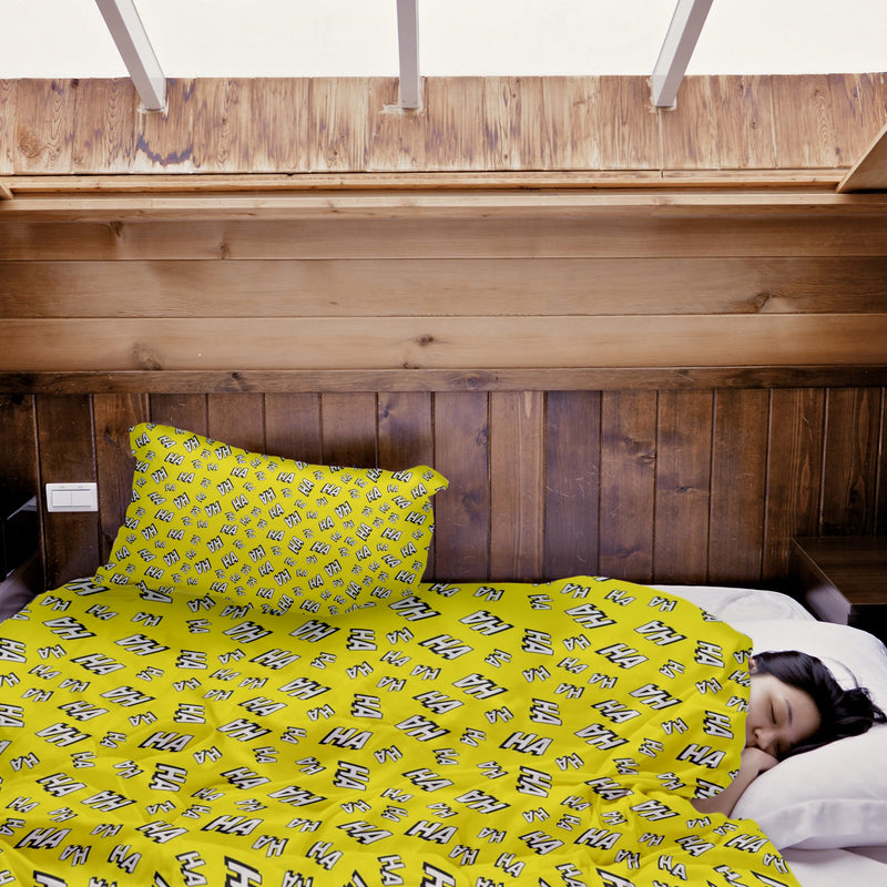 Therapy blankets bedding set yellow Ha Ha