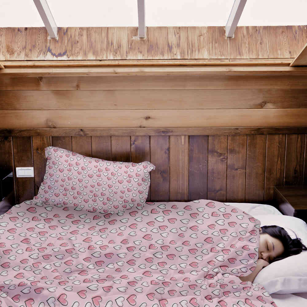 Originele therapiedeken - katoenen hoes met schattige hartjes