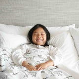 Therapy blanket and bedding set, white with deer.