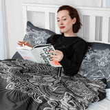 Set de ropa de cama con manta terapéutica negro ojo 2