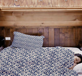 Therapy blanket and bedding set, blue wave pattern.