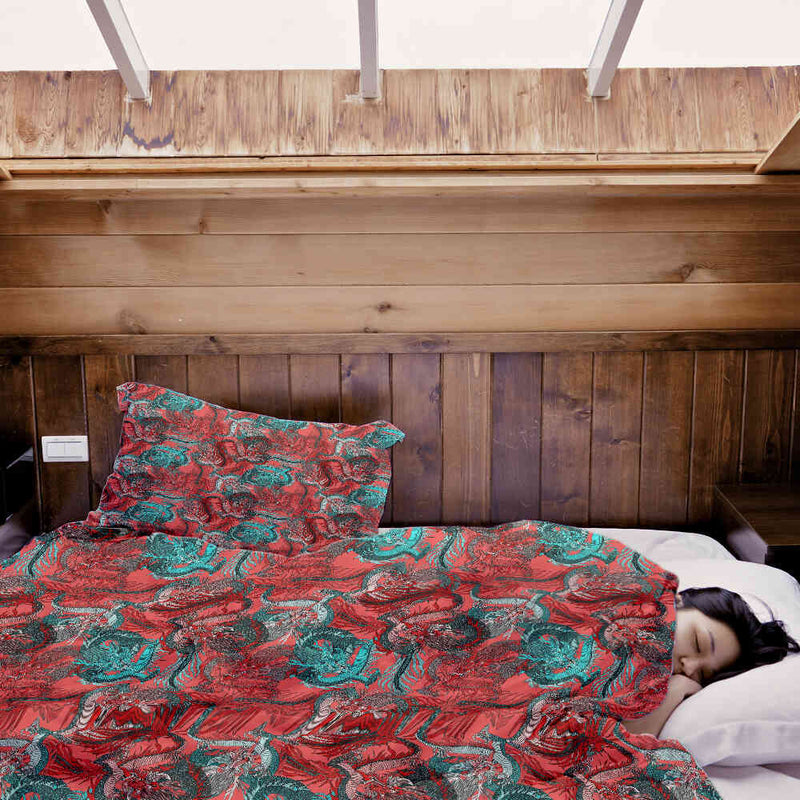 Therapy Blanket Bedding Set Abstract Red
