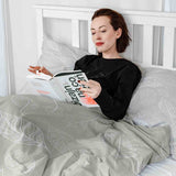 Therapy blanket bedding set, beige with light leaves.