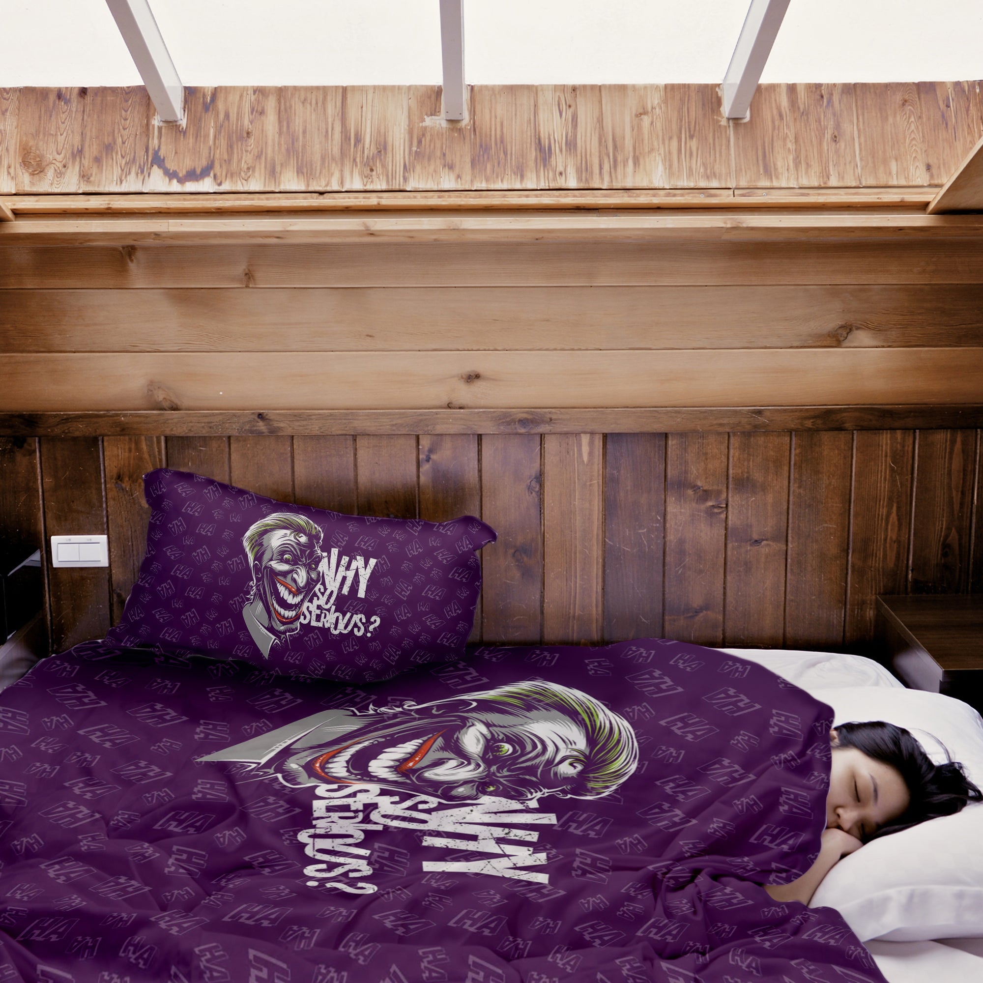 Coperta terapeutica originale - Rivestimento in cotone viola Why So Serious?