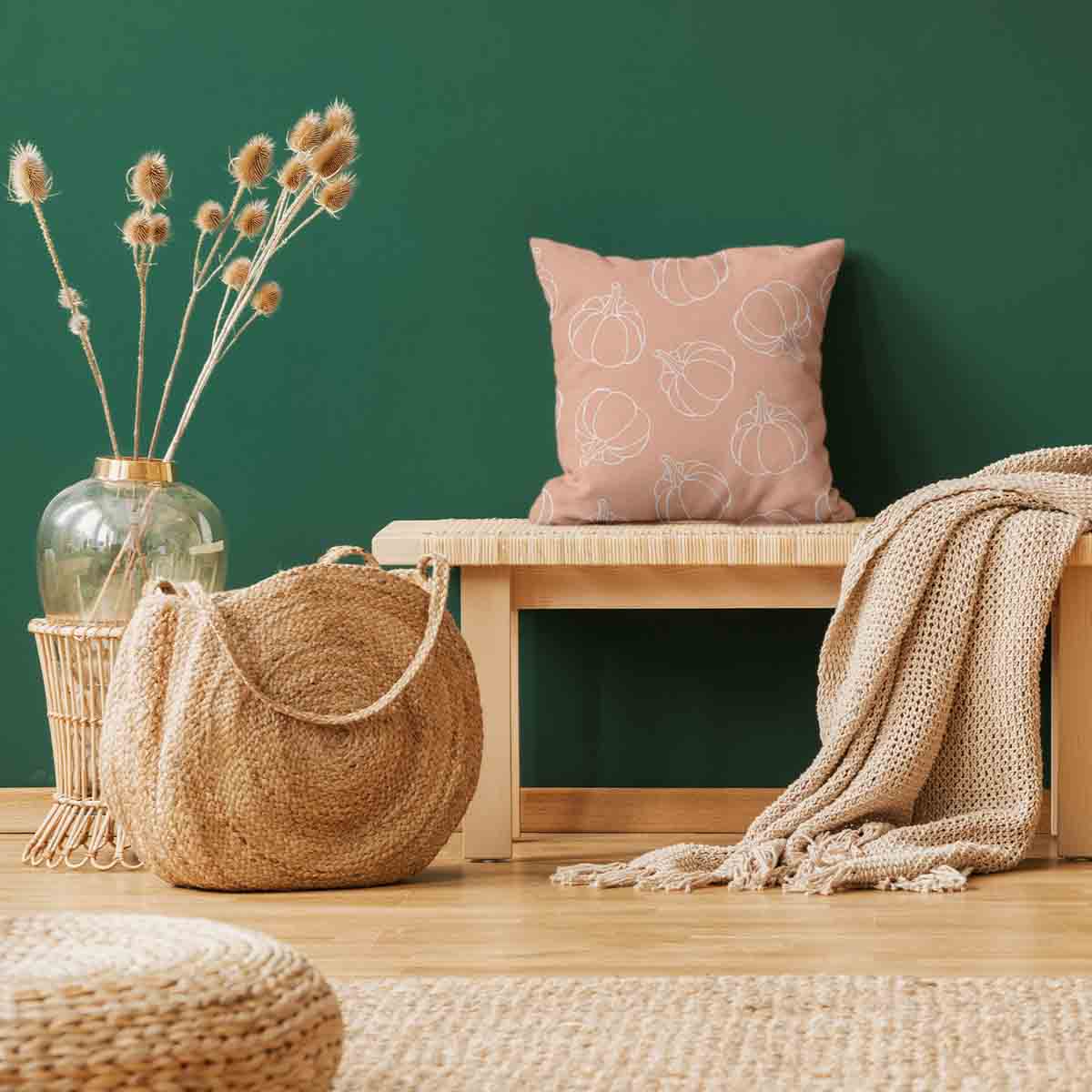 Almohada de salud naranja con calabaza