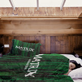 Set de ropa de cama y manta terapéutica Matrix en verde