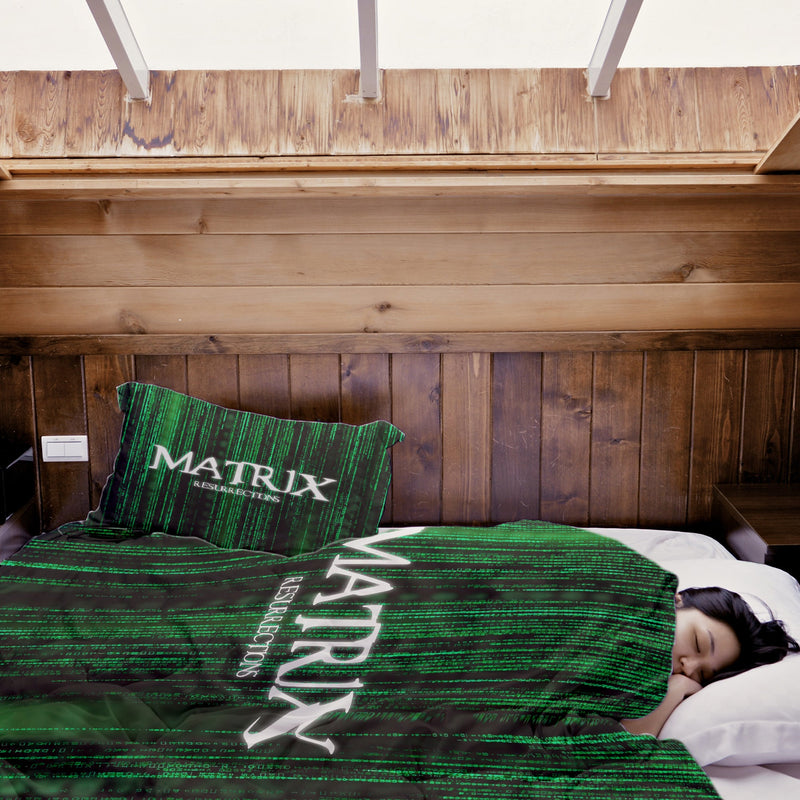 Set de ropa de cama y manta terapéutica Matrix en verde