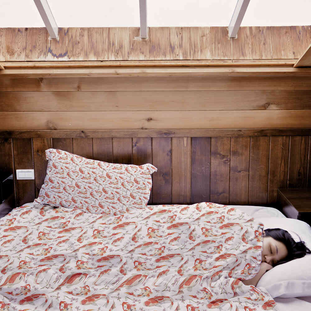 Couverture thérapeutique originale - Housse en coton carpe orange