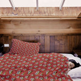 Set di biancheria da letto con coperta terapeutica rosso da asporto