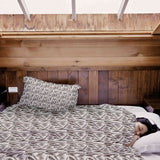 Therapy blanket bedding set, white with corn pattern.