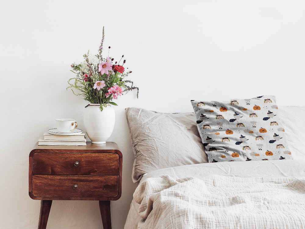 Almohada de salud blanca otoño