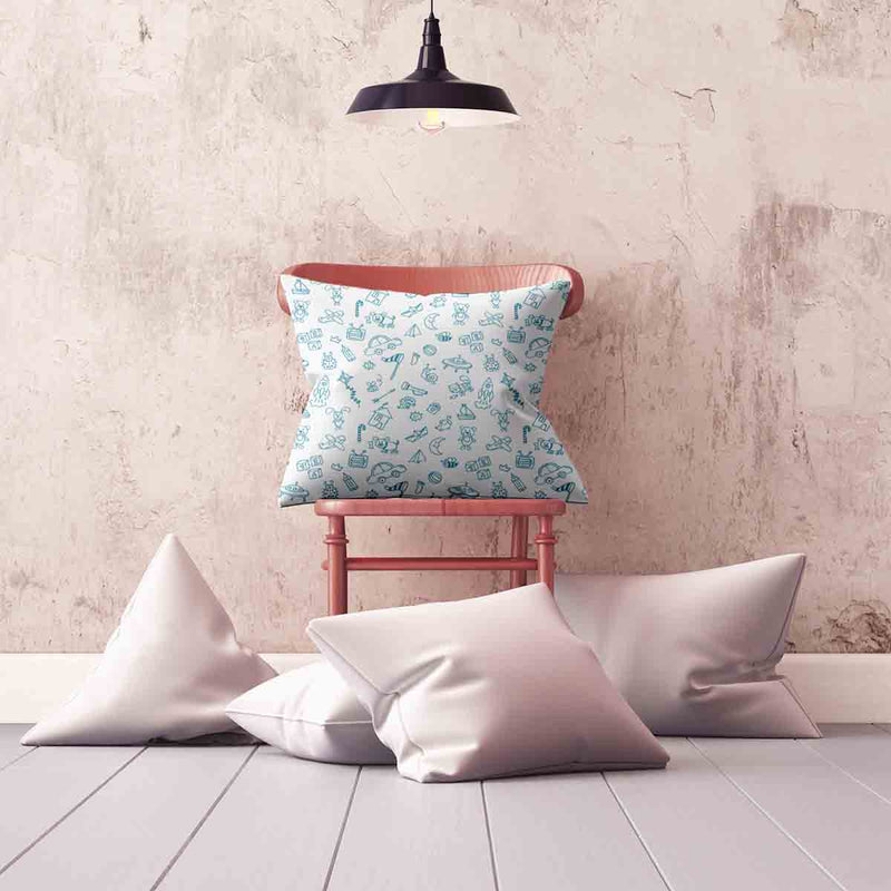 White health pillow with toys