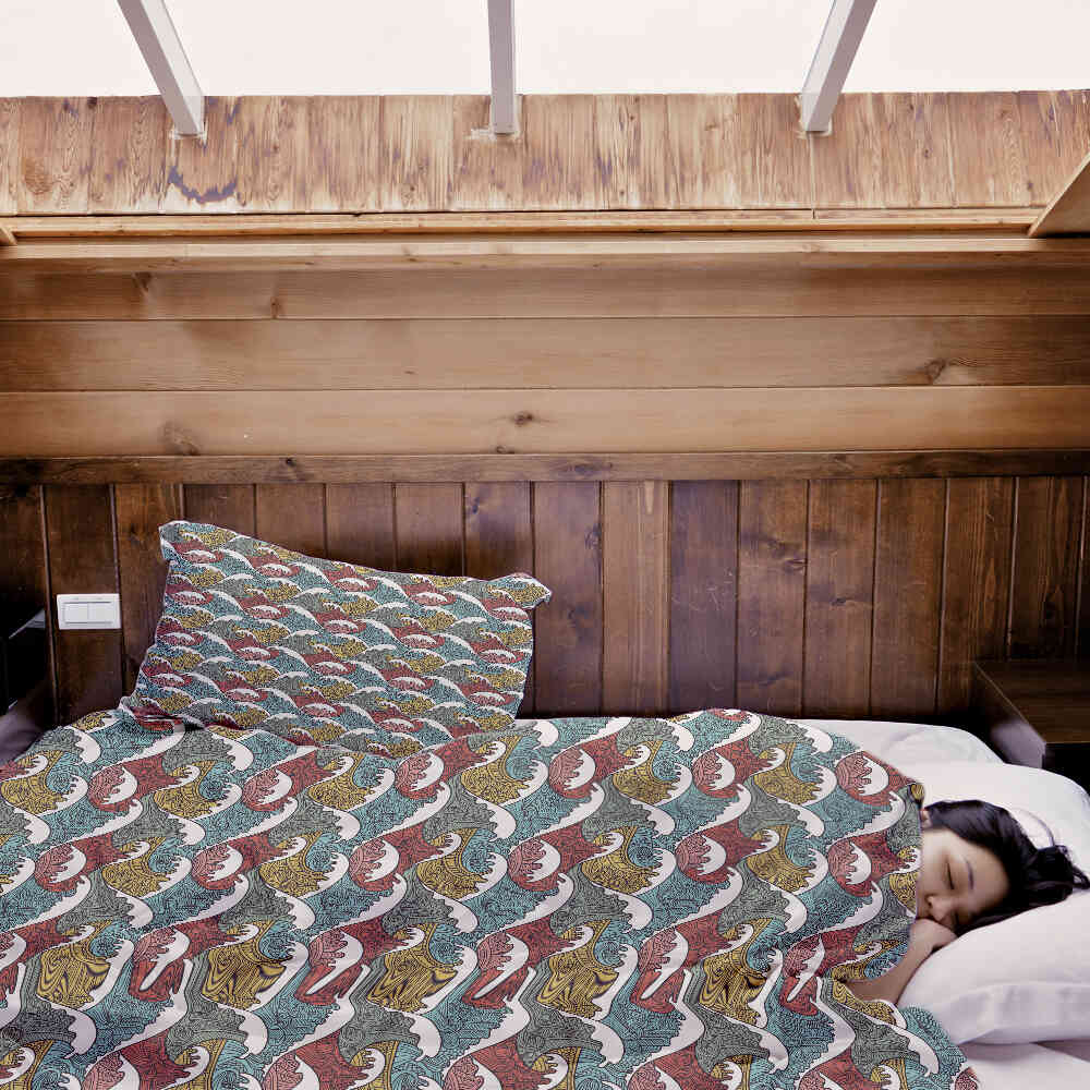 Therapy blankets bedding set colorful wave breakers