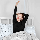 Therapy blanket and bedding set, white with short stripes.