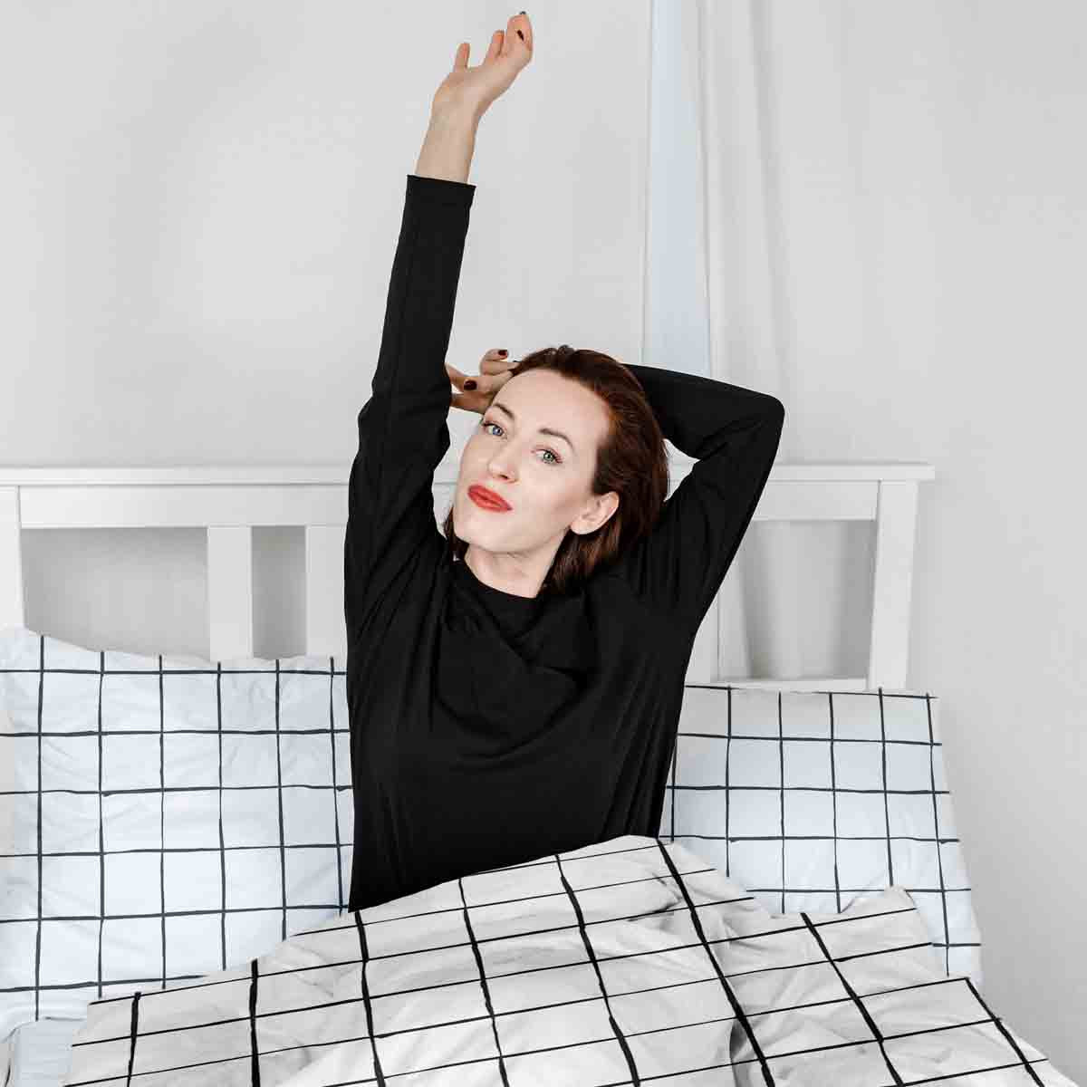 Original therapy blanket - cotton cover white with black checks