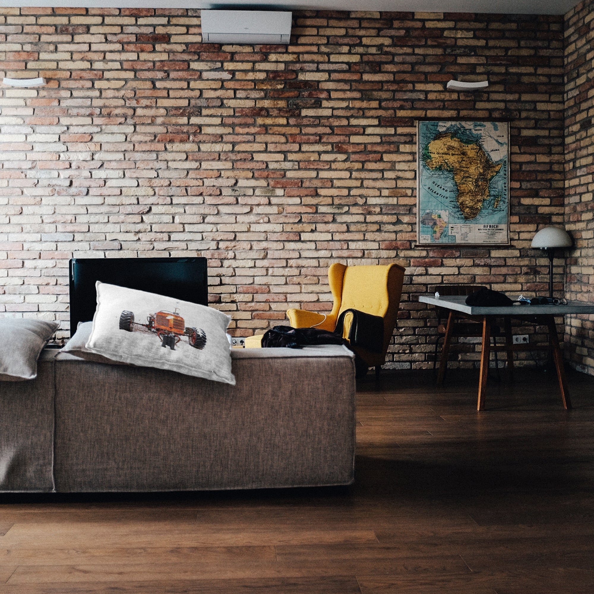 Gezondheidskussen tractor in oranje